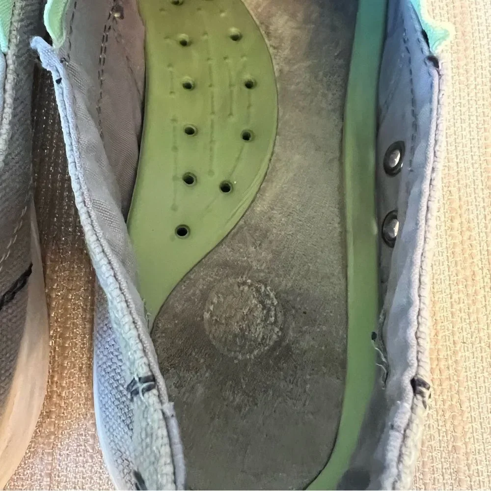 Crocs Mens Sz 10 Walu Slip On Loafers Boat Shoes Canvas Light Gray 11270
